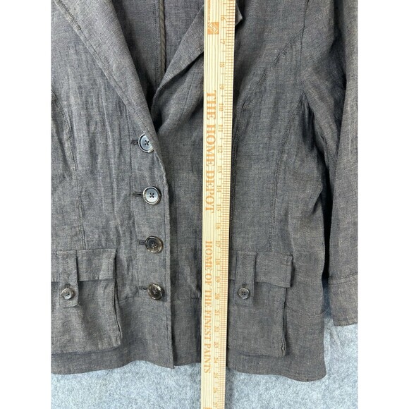 Coldwater Creek Women’s Blazer Jacket Dark Tan Linen Blend Size 10 - Picture 6 of 10